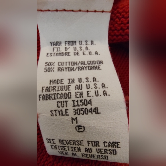 SaLE! Vtg CAROLE LITTLE Sweater Perfect shade of Red đw a Knit tapestry design - Picture 13 of 14